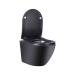 Унітаз Robin підвісний Rimless 490x370x360 мм з сидінням Slim Duroplast/ Soft-close/ Quick relase Matt Black Qtap