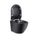 Унітаз Robin підвісний Rimless 490x370x360 мм з сидінням Slim Duroplast/ Soft-close/ Quick relase Matt Black Qtap