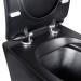 Унітаз Robin підвісний Rimless 490x370x360 мм з сидінням Slim Duroplast/ Soft-close/ Quick relase Matt Black Qtap
