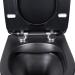 Унітаз Robin підвісний Rimless 490x370x360 мм з сидінням Slim Duroplast/ Soft-close/ Quick relase Matt Black Qtap
