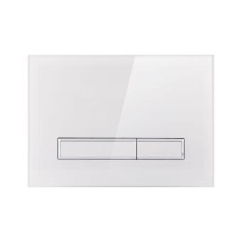 Qtap Nest Клавіша кругла White glass 175х245х4mm