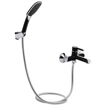 Змішувач для ванни Grand (з душовим гарнітуром) Chrome/Black Qtap