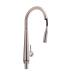 Змішувач для кухні Evicka з висувним виливом Brushed Nickel PVD Qtap