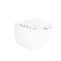 Унітаз Robin підвісний Rimless 575x360x360 мм з сидінням Slim Duroplast/ Soft-close/ Quick relase White Qtap