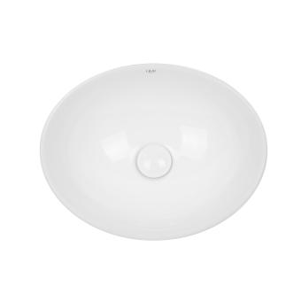 Qtap Dove Раковина накладна овальна з донним клапаном White