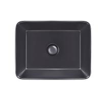 Qtap Tern Раковина накладна прямокутна з донним клапаномx Matt Black