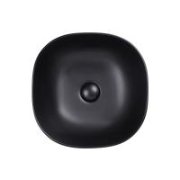 Qtap Kolibri Раковина накладна квадратна з донним клапаном Matt Black