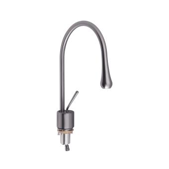 Змішувач для раковини Virgo з поворотним виливом Gunmetal Black PVD Qtap