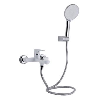 Змішувач для ванни Jay (з душовим гарнітуром) Chrome/White Qtap
