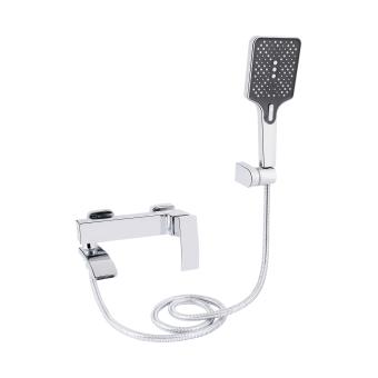 Змішувач для ванни Swan Cascada з поворотним виливом (з душовим гарнітуром) Chrome Qtap