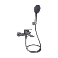 Змішувач для ванни Vlasta New (з душовим гарнітуром) Gunmetal Black PVD Qtap