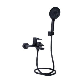Змішувач для ванни Taurus (з душовим гарнітуром)  Black Matt Qtap