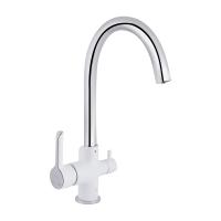 Змішувач для кухні Grand з підключенням для питної води Chrome/White Qtap