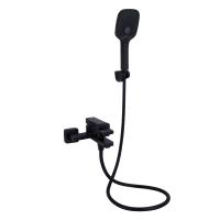 Змішувач для ванни Gemini (з душовим гарнітуром) Black Matt Qtap