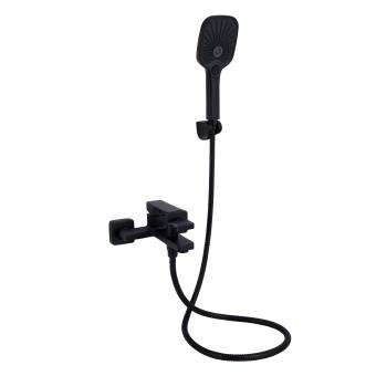 Змішувач для ванни Gemini (з душовим гарнітуром) Black Matt Qtap