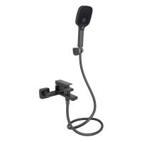 Змішувач для ванни Gemini (з душовим гарнітуром) Gunmetal Black PVD Qtap