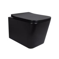 Унітаз підвісний Tern New Ultra Quiet сидіння Slim Duroplast/Soft-close/Quick relase 490x365x325 мм MATT BLACK Qtap