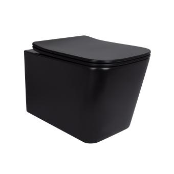 Унітаз підвісний Tern New Ultra Quiet сидіння Slim Duroplast/Soft-close/Quick relase 490x365x325 мм MATT BLACK Qtap