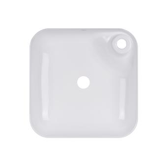 Раковина Stork накладна квадратна без донного клапана White Qtap