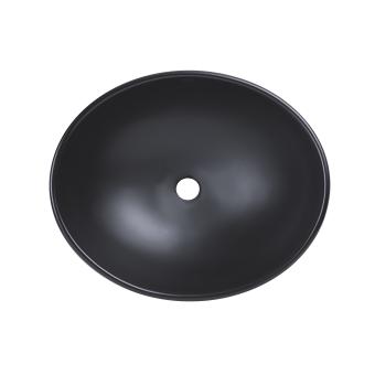 Раковина Dove накладна овальна без донного клапана Matt Black Qtap