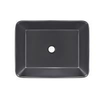 Раковина Tern накладна прямокутна без донного клапана Matt Black Qtap