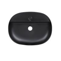 Раковина Scorpio накладна овальна без донного клапана Matt Black Qtap