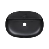 Раковина Scorpio накладна овальна без донного клапана Matt Black Qtap