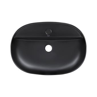 Раковина Scorpio накладна овальна без донного клапана Matt Black Qtap