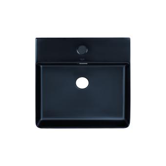Раковина Nando LT підвісна прямокутна без донного клапана Matt Black Qtap