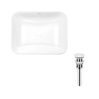 Комплект Qtap Scorpio: Раковина врізна прямокутна White + Донний клапан PU02
