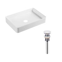 Комплект Qtap Tern: Раковина накладна прямокутна WHITE + Донний клапан PU02