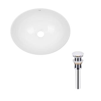 Комплект Qtap Dove: Раковина накладна овальна White + Донний клапан PU02