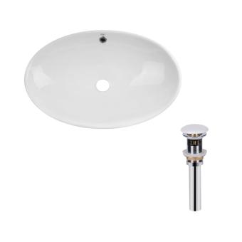 Комплект Qtap Dove: Раковина накладна овальна White + Донний клапан PU02O