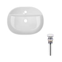 Комплект Qtap Scorpio: Раковина накладна овальна White + Донний клапан PU02