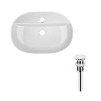 Комплект Qtap Scorpio: Раковина накладна овальна White + Донний клапан PU02