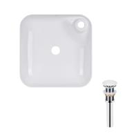 Комплект Qtap Stork: Раковина накладна квадратна White + Донний клапан PU02