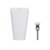 Комплект Qtap Tern: Раковина підлогова моноблок White + Донний клапан PU02O