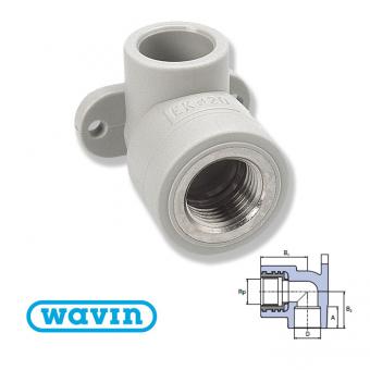 Коліно настінне EKOPLASTIK WAVIN 20Х1/2" З МЕТАЛЕВОЮ РІЗЬБОЮ ВНУТРІШНЬОЮ