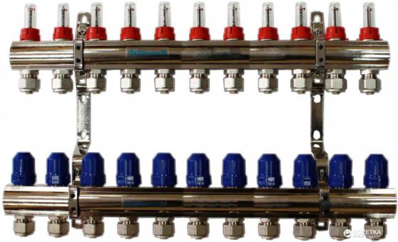 Коллектор з витратомірами GROSS 1"x3/4" 11 контурів