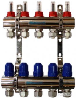 Коллектор з витратомірами GROSS 1"x3/4" 5 контурів