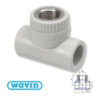Трійник EKOPLASTIK WAVIN 32x1/2"x32 З МЕТАЛЕВОЮ РІЗЬБОЮ ВНУТРІШНЬОЮ