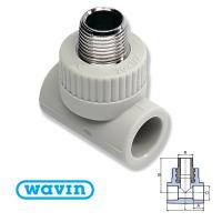 Трійник EKOPLASTIK WAVIN 20x1/2" З МЕТАЛЕВОЮ РІЗЬБОЮ ЗОВНІШНЬОЮ